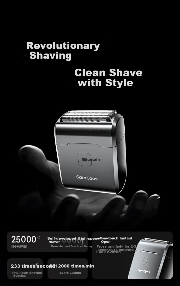 SAMCOOS S15 Electric Shaver with Reciprocating Five-Blade Head, Compact And Portable Beard Trimmer for Men, New 2026 Model Birthday Gift for Dad, Husband Or Boyfriend 11