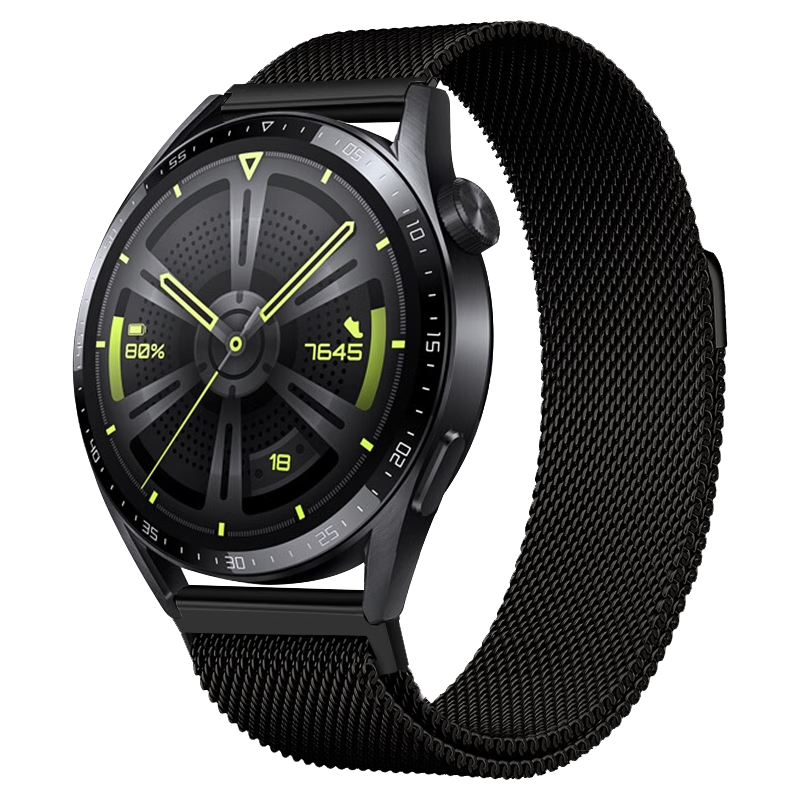 Binghong Compatible with Huawei GT3 Watch Strap, Metal Magnetic Clasp for Men And Women, Huawei GT3 Pro Watch Strap, 43/42mm, Watch5 GT5Pro - Black 20mm