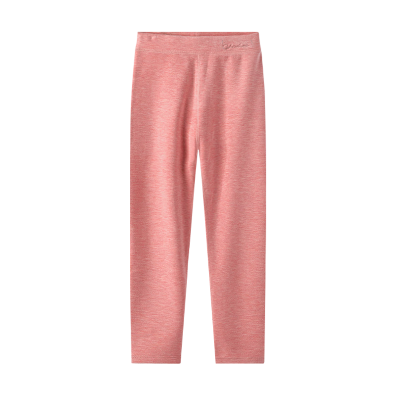 YEEHOO Wool Fleece Lined Children's Thermal Pants for Boys and Girls, School Uniform Essential, Winter Thermal Leggings, Dark Pink