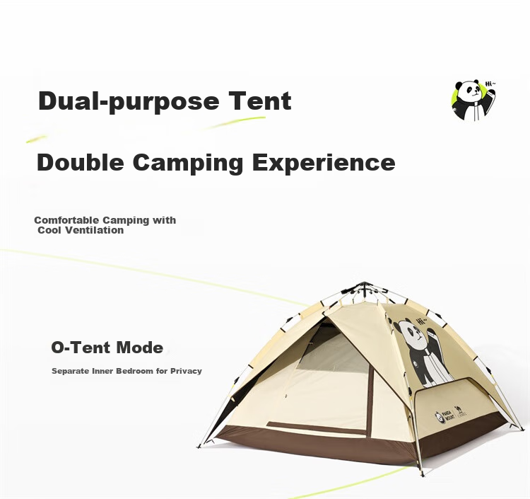 CAMEL Outdoor Panda Black Gel Tent, Portable Folding Camping Tent, Sunshade And UV Protection Tent, 1V32265017-3B 4