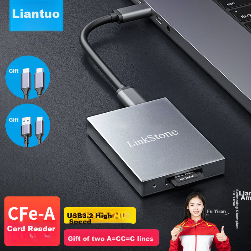 LinkStone CFeA Card Reader USB3.2 + Dual-Port Sony A7M4, FX6, A1 Camera High-Speed CFe Card Reader Supports CFexpress Type A And Cfa Memory Cards