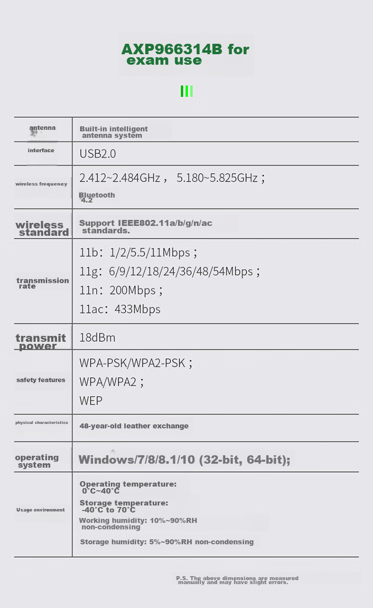 COMFAST CF-813B Dual-Band 650M Bluetooth 5G Wireless Network Adapter for Desktop And Laptop Computers, WIFI Receiver And Transmitter, Bluetooth WIFI Two-I 12