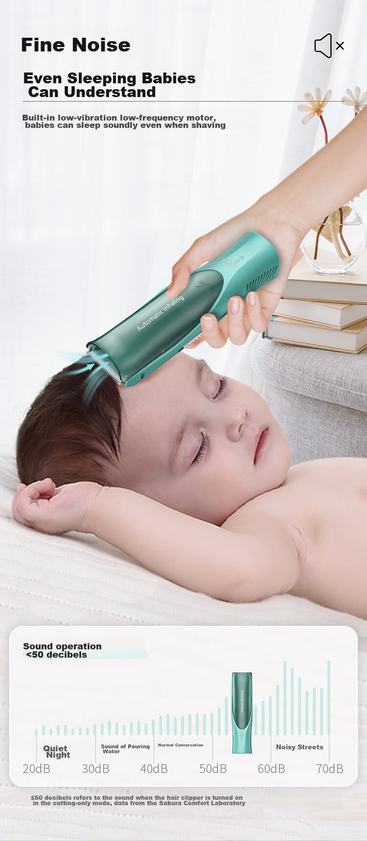 Pepei Automatic Hair Suction Baby Hair Clipper, Children's Hair Clipper, Baby Hair Cutting Tool, PP666II-A 12