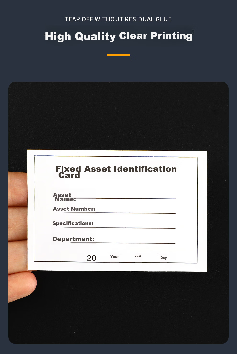 Jiaranheng Fixed Asset Label Stickers, Fixed Asset Identification Cards, Handwritten Self-Adhesive Labels, Office Supplies, Customizable, 20 Sheets, 160 Labels 2