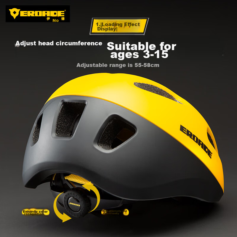 EROADE Children's Helmet for Bicycle, Roller Skating, And Ice Skating, Ages 3-15, Cute Riding Protection, Ultra-Light, Thickened, Anti-Fall Sports Goods