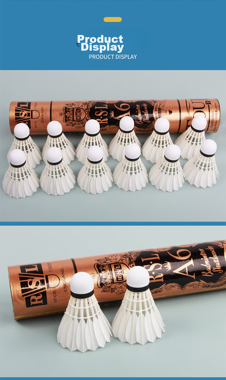 RSL Badminton Shuttlecocks for Training And Competition, Stable And Durable, RSL-A6 Speed 76, 12 Per Tube 7