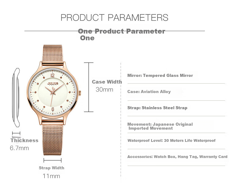 Julius Women's Watch Fashion Series, Korean Style Simple Versatile Student Waterproof Quartz Ladies Watch, Rose Gold JA-426LF 4