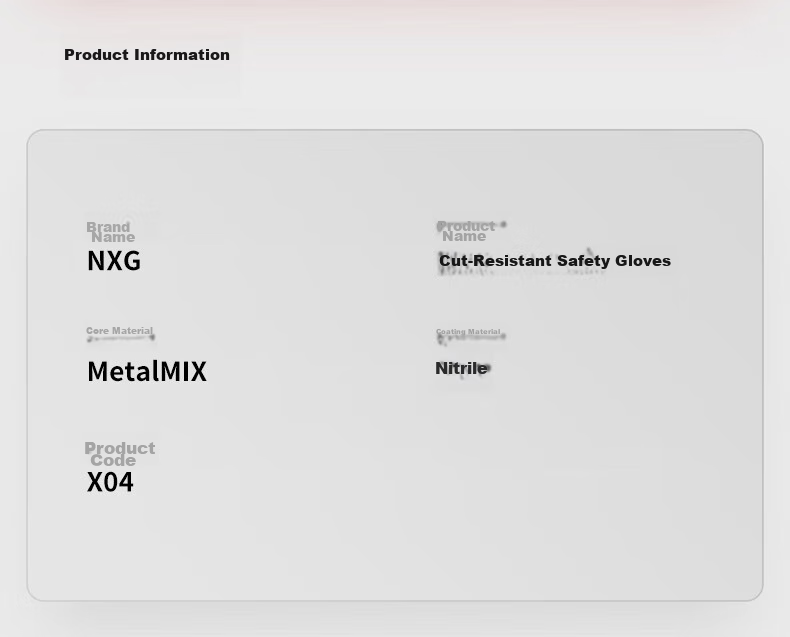 NXG Level 5 Cut-Resistant Gloves, Nitrile Coated Anti-Cutting Non-Slip Wear-Resistant Five-Finger Knife-Proof Work Protection X04-L Size 3