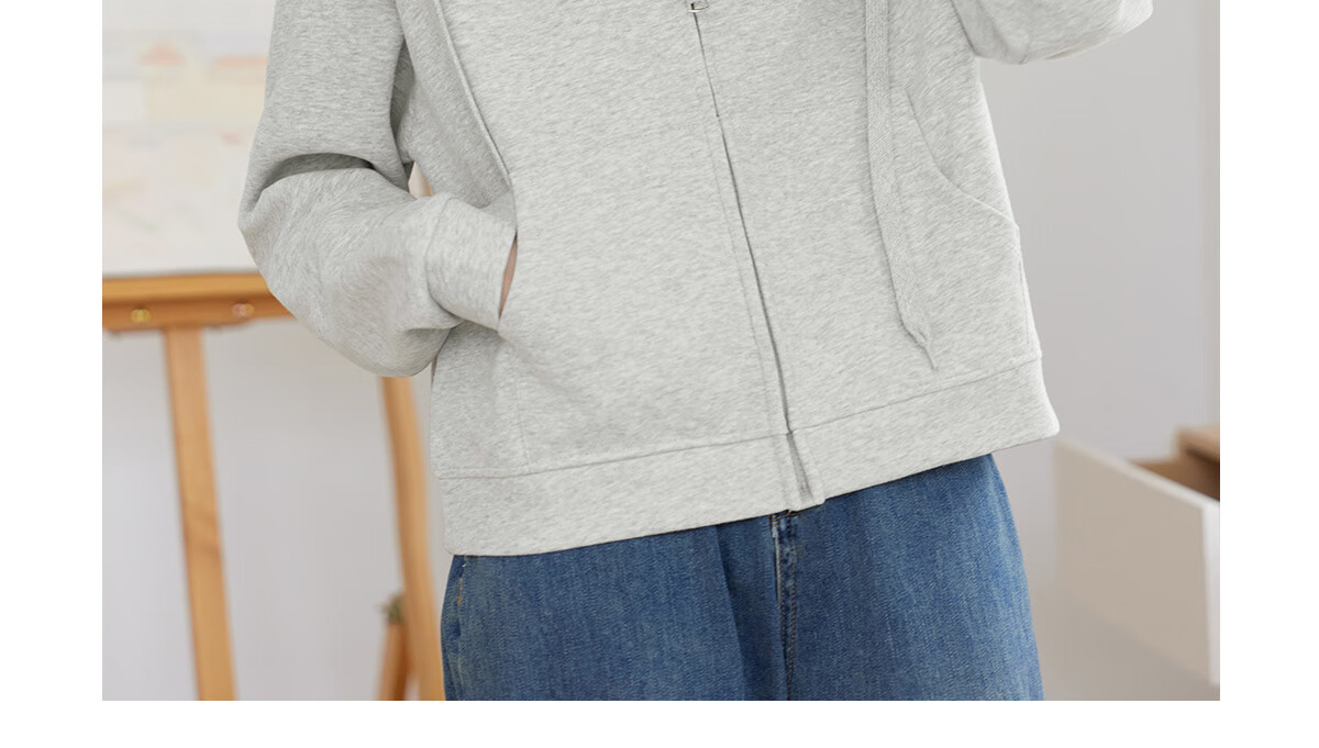 Halo Queen Hoodie Jacket for Women, Spring And Autumn, with Hood And Zipper Pockets, Loose-Fitting Fashion Casual Outerwear, New Product H143W1010 2