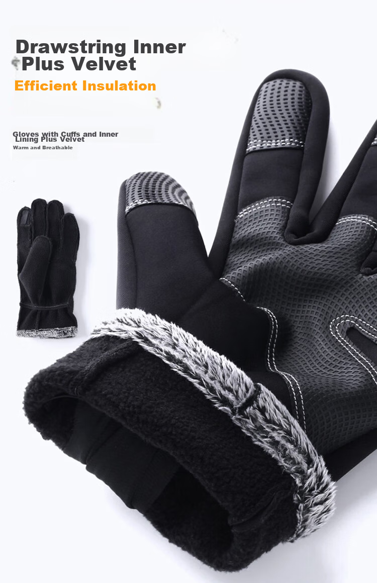 RED DRAGONFLY Cycling Gloves for Men, Winter Outdoor Sports Windproof Water-Resistant Running Hiking Gloves, Warm Fleece-Lined Touchscreen Gloves 5