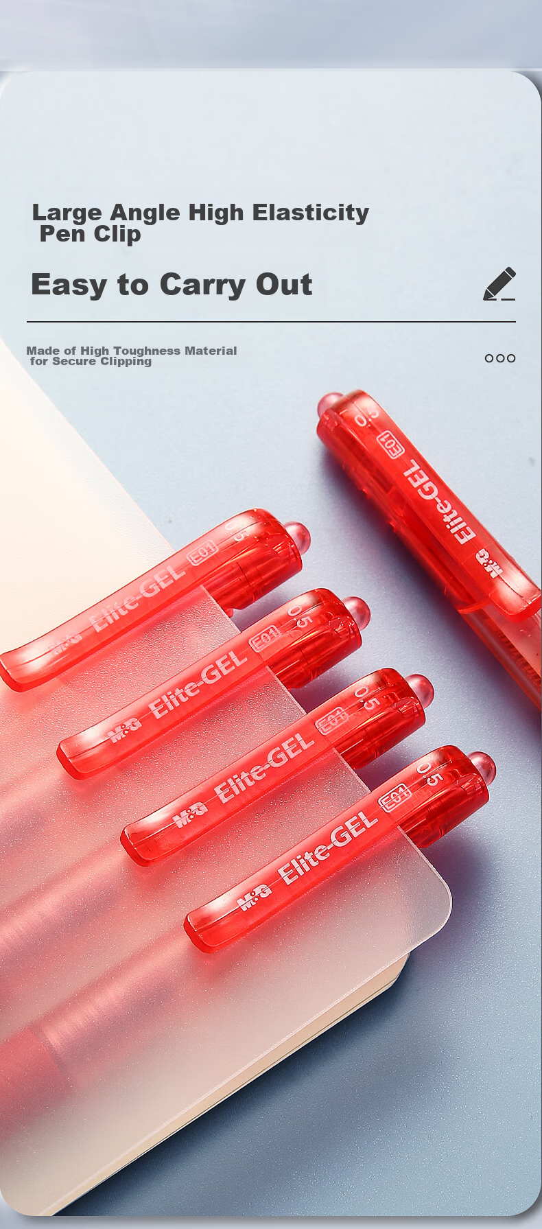 M&G Stationery E01 Retractable Gel Pen, Student 0.5mm Red Pen, Bullet Tip, Office Supplies, Red, 12 Pens/box, National Day Gift 9