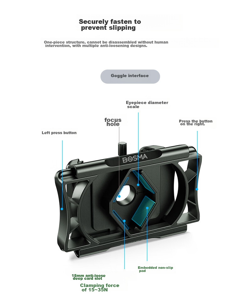 BOSMA MA6 Phone Stand, Universal Bracket for Monocular And Binocular Telescopes, Birdwatching Glasses 12