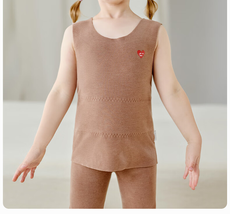ELLE BABY Kids Thermal Vest Unisex Toddler Warm Autumn Winter Beige Size 100 6