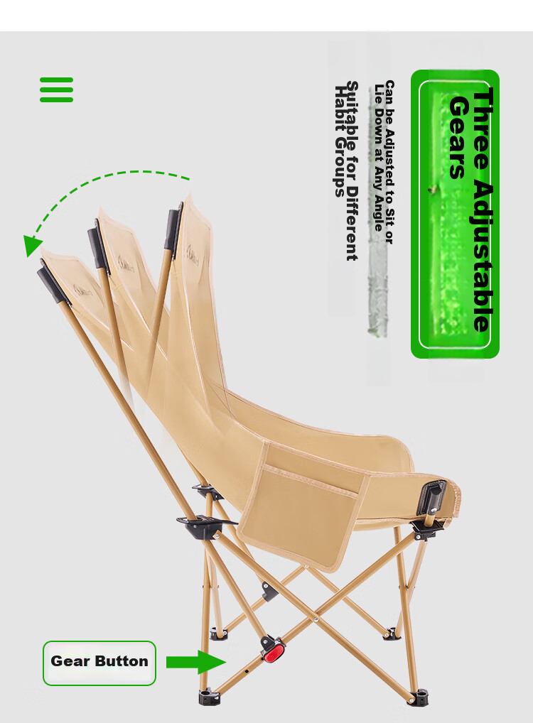 WhitePeak Moon Chair, Outdoor Folding Chair, Camping Chair, Portable Stool, High Back Fishing Stool, Fishing Chair, Camping And Beach Chair 4