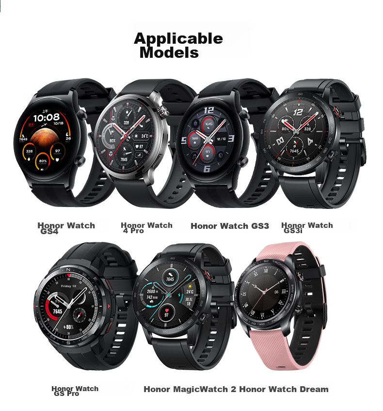 KMaxAI Compatible with Honor Watch 4 Pro Silicone Strap, Suitable for GS 4/3i/Pro, Fresh Watch Band for MagicWatch2 46mm/Dream, Sports Replacement Wristband, Dark Gree 2