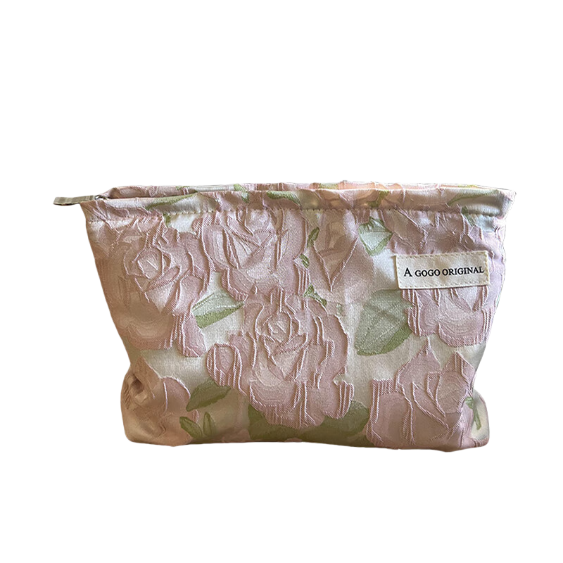 Fanyejia Cosmetic Bag, Instagram-Style Large Capacity Portable Inner Liner Bag, Makeup Storage Pouch, Jacquard Fabric ID Holder, Layered Storage