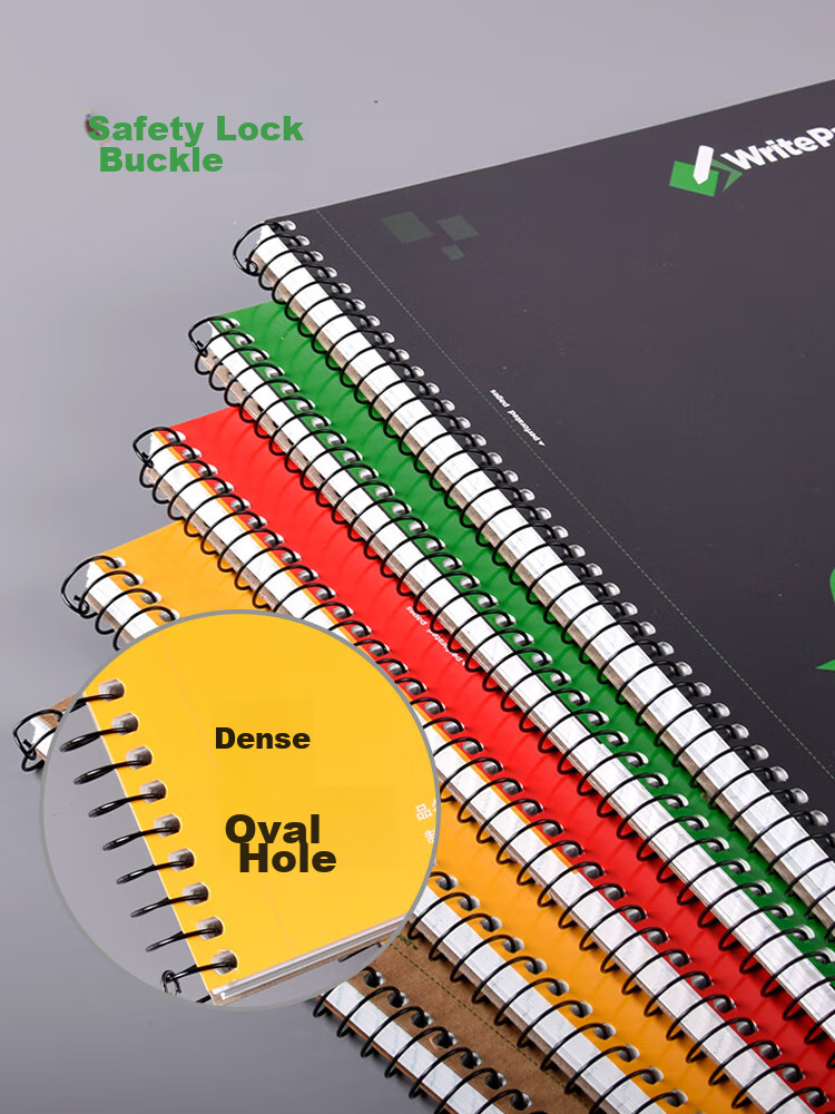 KAISA American A4-80 Sheets Spiral Notebook, Kraft Paper Three-Ring Loose-Leaf Notebook, Thick Paper Tear-Off Diary And Error Correction Book, 2 Pack 2