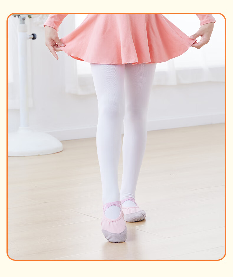 Aiwuge Children's Dance Socks, Autumn And Winter Warm, Fleece-Lined Thickened, Girls' White Leggings, White, Size M 10