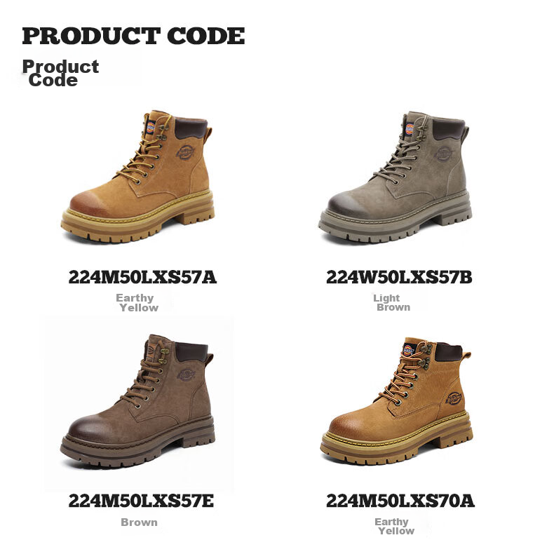 Dickies Men's High-Top Martin Boots, Fashionable Work Boots for Couples, Khaki with Fleece Lining, Size 40 (Unisex) 3