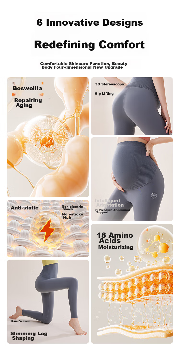 JOYNCLEON Maternity Pants Spring And Summer Bosie Shark Pants for Outer Wear, Base Layer Yoga Belly Support Pants Rock Gray XXL Jyk164020 3