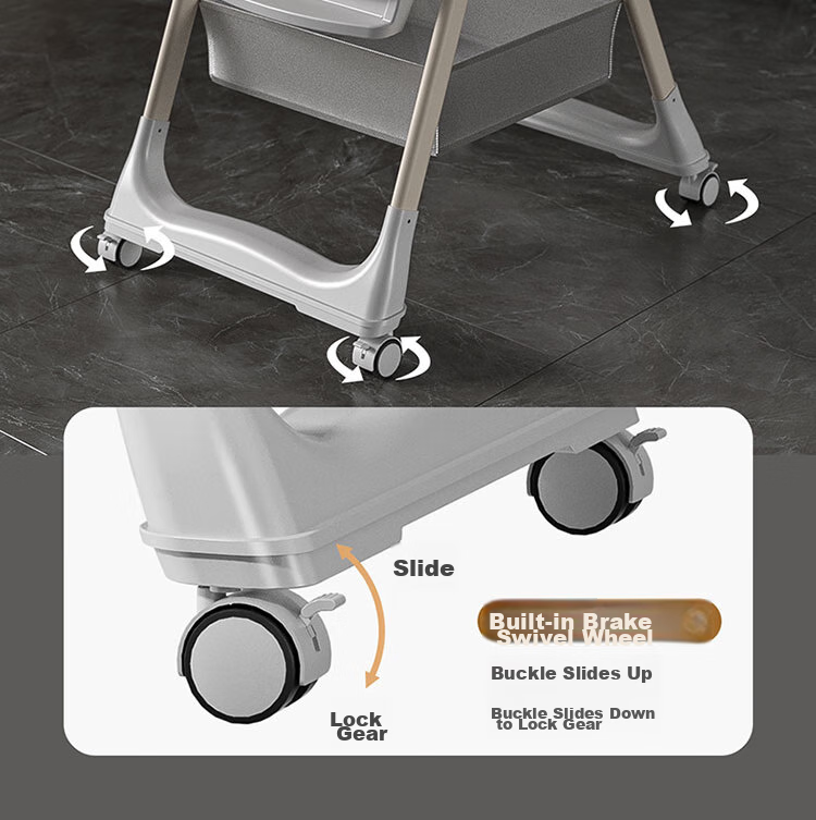 Hilibab Baby High Chair, Infant Dining Chair, Foldable And Portable, Multifunctional with Adjustable Backrest, Suitable for Learning to Eat And Sit 7