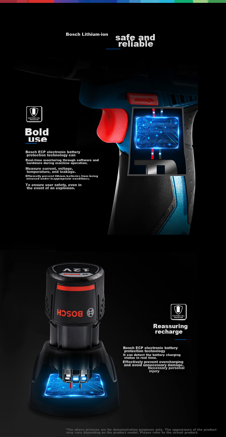 BOSCH Handheld Drill Driver Two-In Lithium Battery with Drill Bits And Screwdriver Set GSR 12V-30 7