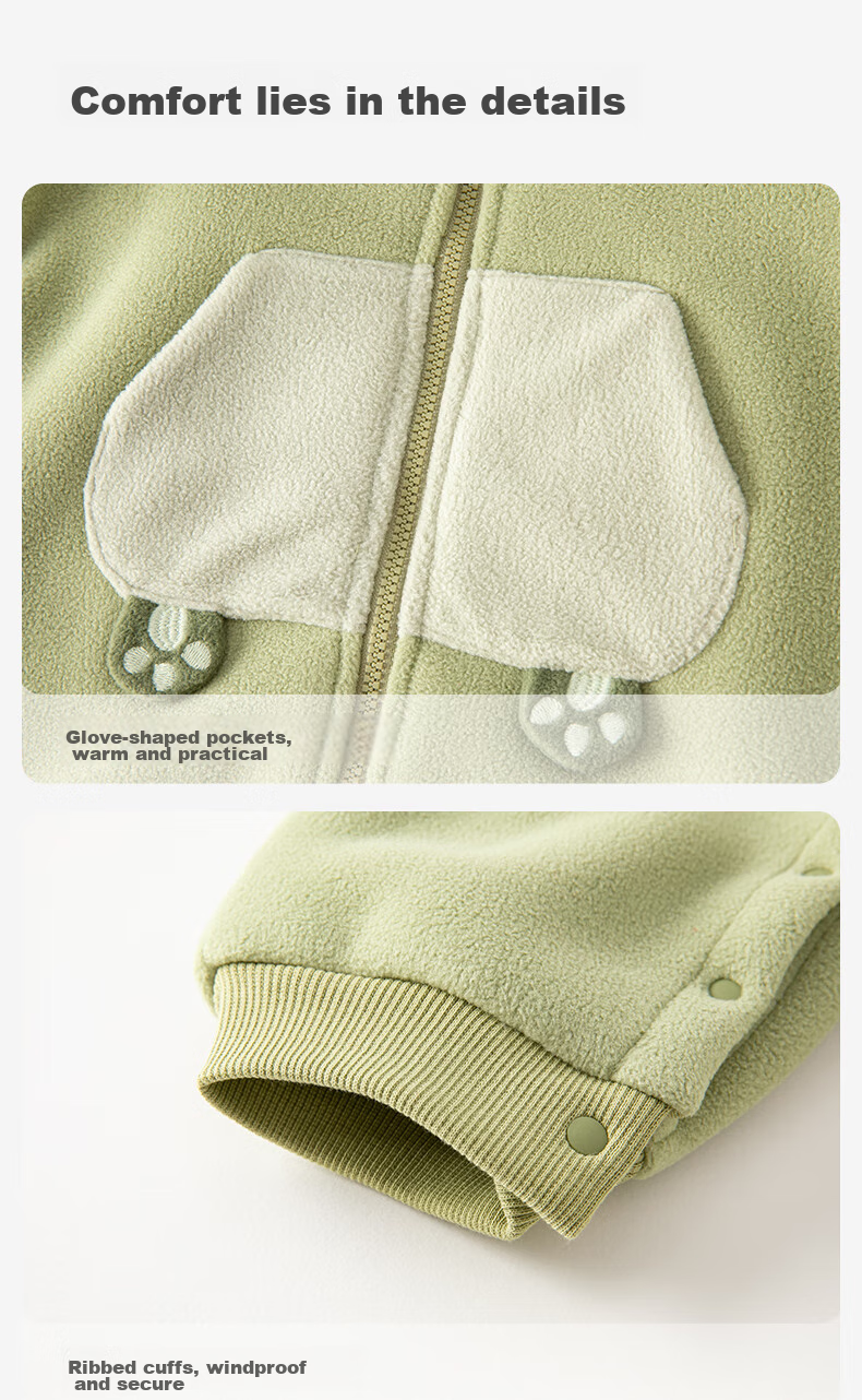 DAVE & BELLA Plush Romper, Winter Warm Baby Clothes, Outdoor Wear, Unisex Infant Onesie 8
