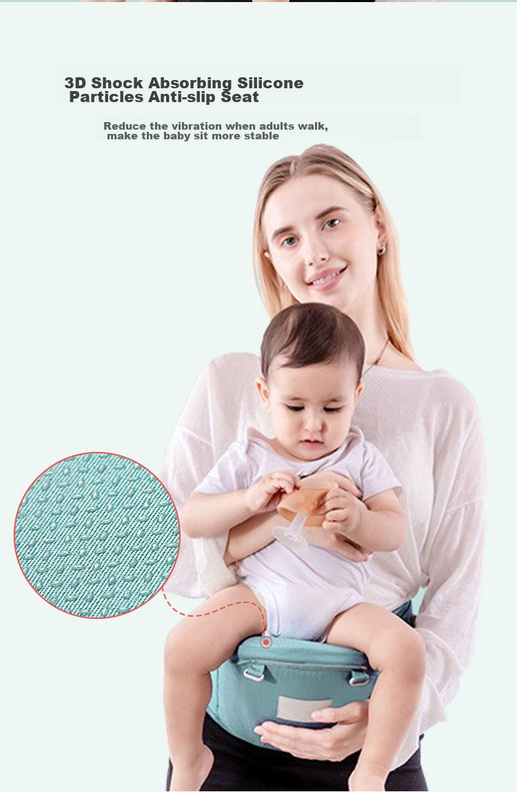 Aibaoshi Baby Carrier Waist Stool, Front And Cross-Carrier Style, Multifunctional, Breathable, Thin, with Head Protection, Detachable, M181 Mint Gree 8