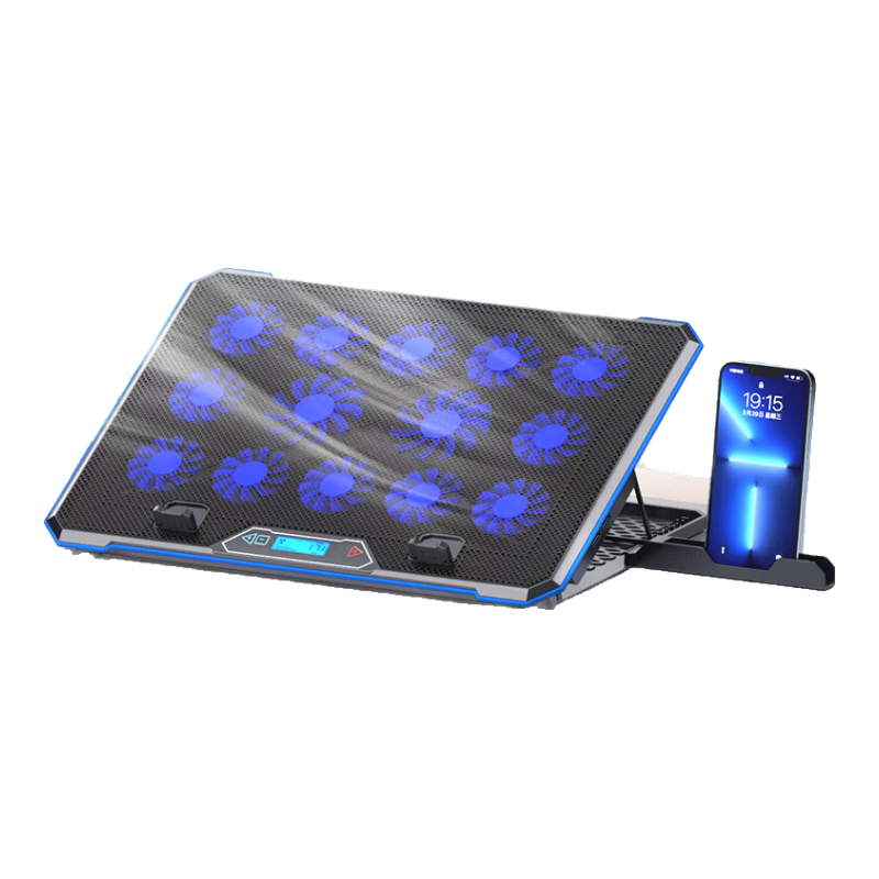 ICE COOREL K15C Laptop Cooling Pad, Computer Cooling Stand Height-Increasing Desk, Gaming Laptop Cooling Base Compatible with 17.3-Inch Apple Lenovo Alienware Rescuer, without Light