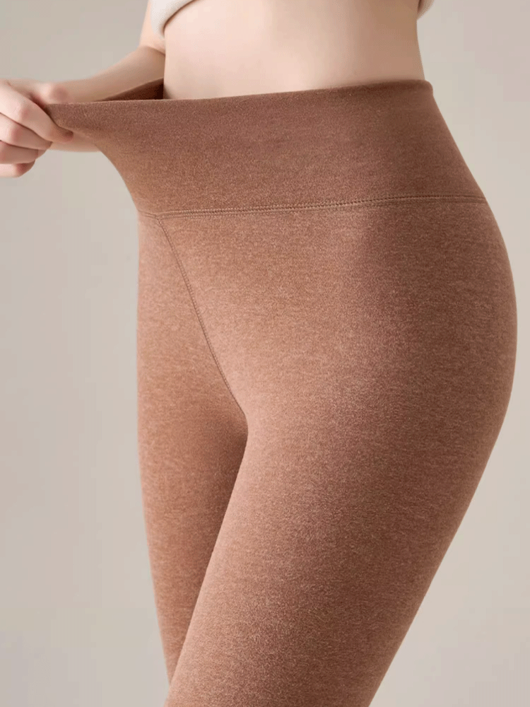 Ziyouxi Women's Autumn Winter High-Waist Thermal Wool and Silk Antibacterial Fleece-Lined Leggings 10A 12