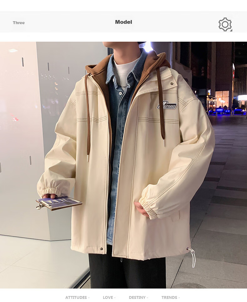 Foss Phil Corduroy Jacket for Men, Autumn And Winter American Casual Retro Loose Versatile Workwear Coat, 2516 Beige 3XL 5