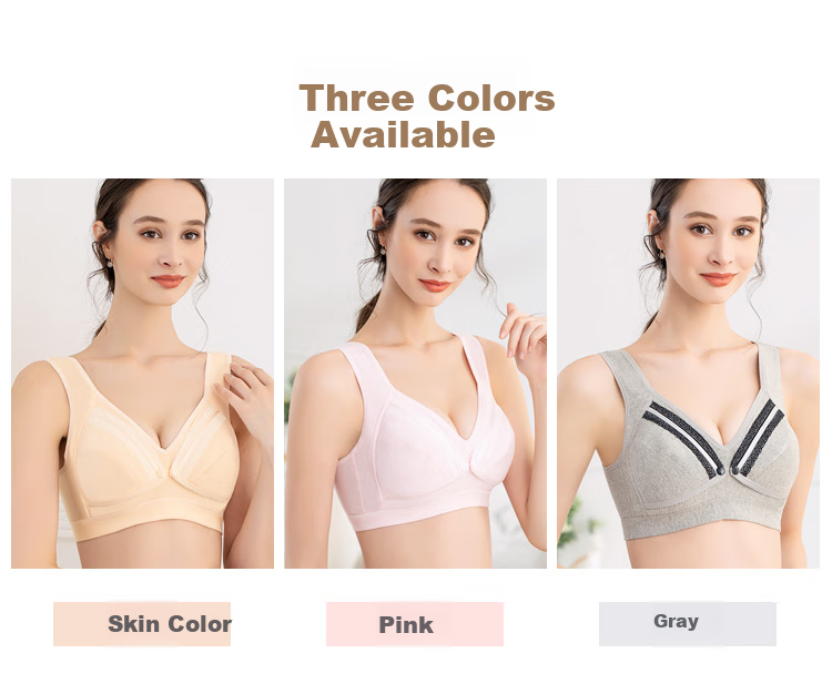 Aibaoshi Nursing Bra Maternity Underwear Pregnancy Wireless Front-Opening Breastfeeding Bra Push-Up Brassiere M508, Skin Color, Size L 1