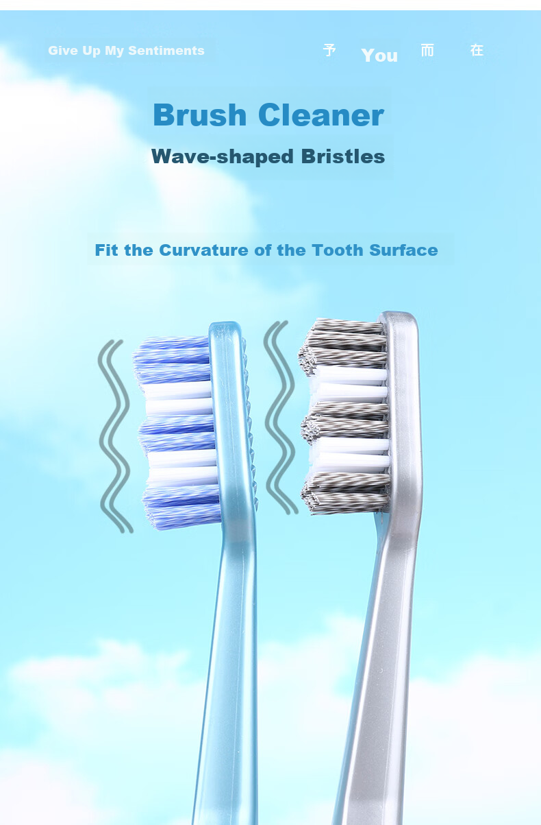 Jianruyun Hard Bristle Toothbrush, Extra Durable, Large Head, 4 Individually Wrapped, Medium to Hard Bristles, for Home Use, Random Color, Suitable for Me 2