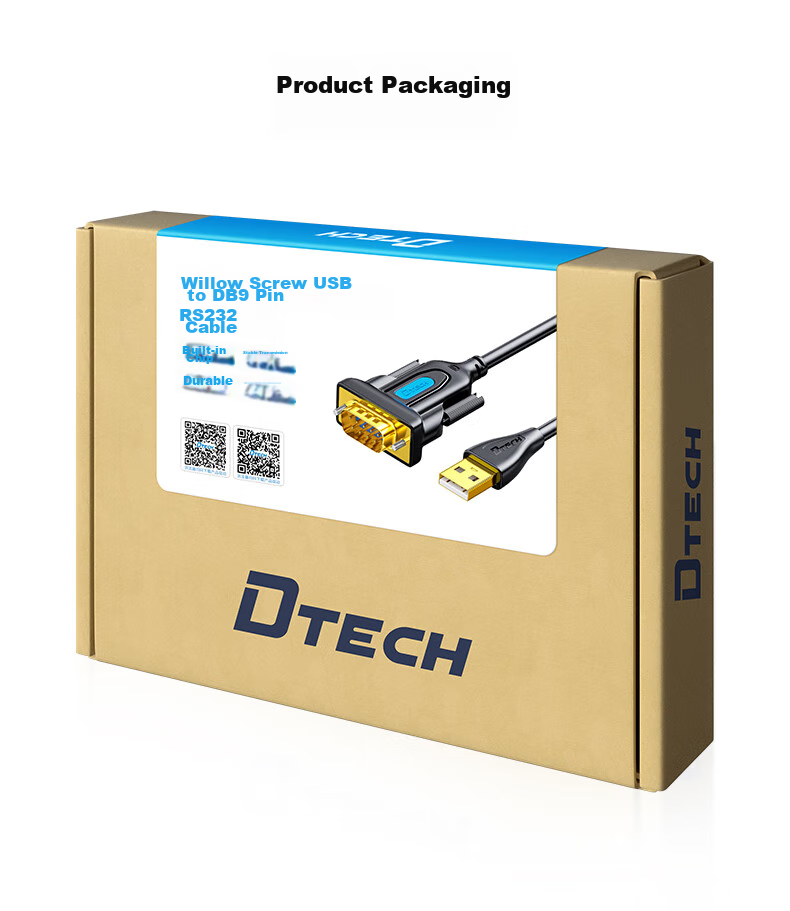 DTECH USB to RS232 Serial Cable, USB to DB9 Male Adapter Cable, Compatible with Attendance Machine, Cash Register, Label Printer, COM Port Debugging Cable, PLC Cable, IOT5075-2M 13