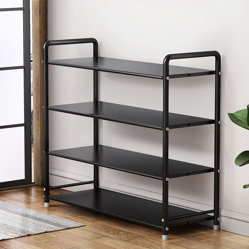 Anerya Shoe Rack, Multi-Tier Storage Shelf for Entryway, Metal Organizer for Dormitory Or Rental Apartment, Multifunctional Home Use, 4-Tier Black