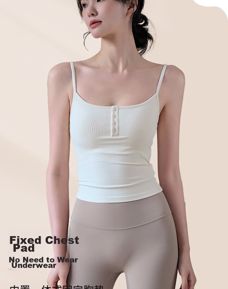 XUEXIMAN Sports Bra with Chest Pads, Yoga Wear, Camisole Tank Top for Women, Beautiful Back Bra, Integrated Running Fitness Professional Pilates 9