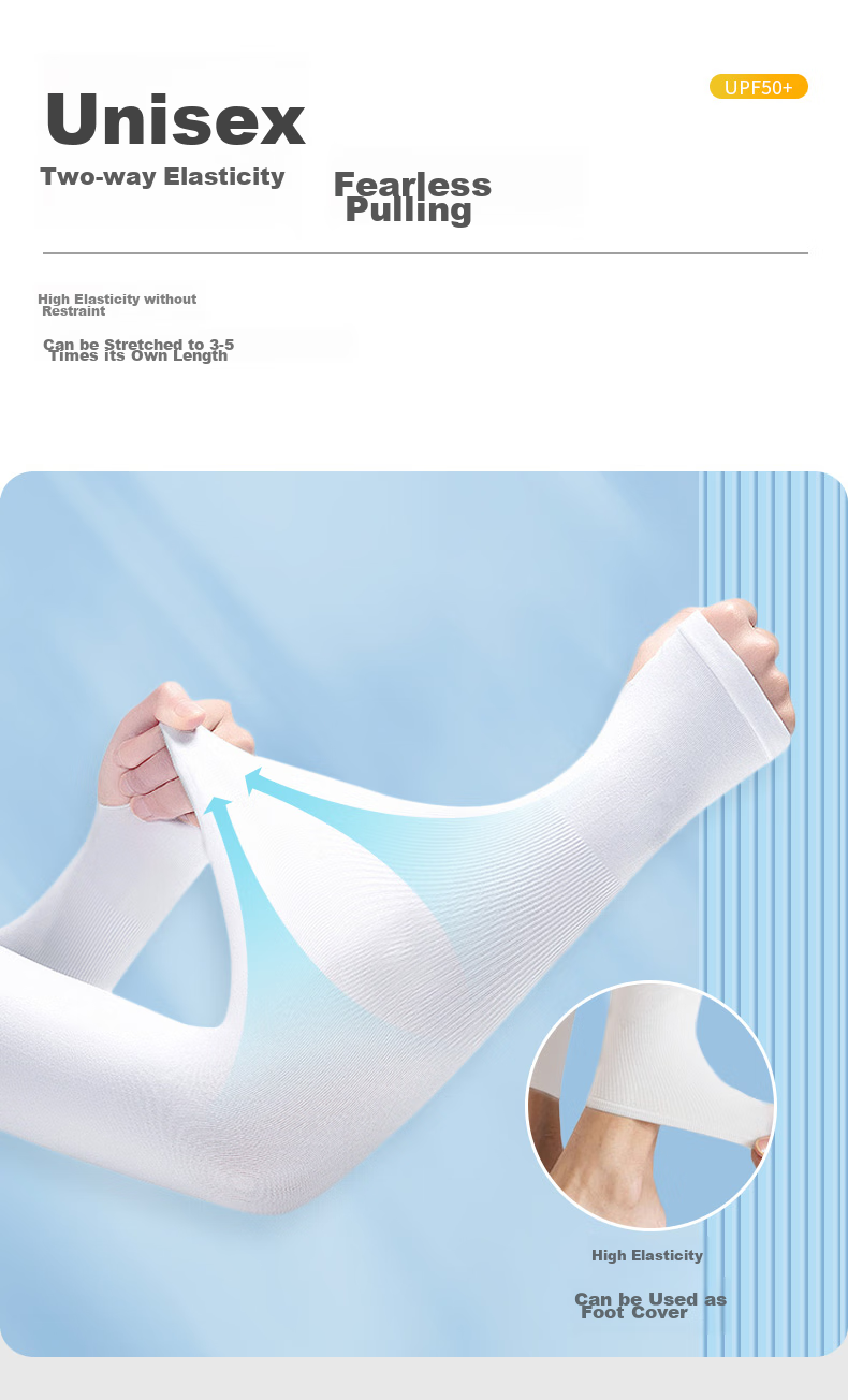 FitonTon Sun Protection Ice Sleeves for Women And Men Summer Driving Arm Guards [White/gray/black - Random Fingerless/straight Tube] 3