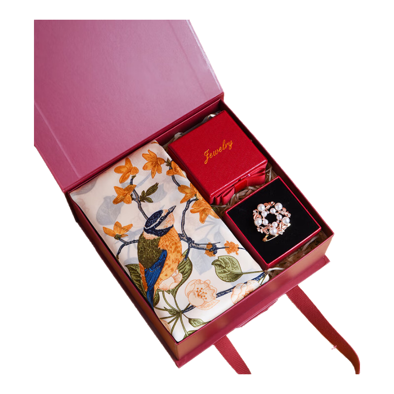 Hangsifu Silk Scarf for Women, Summer Group Purchase Gift Box, Shawl Wrap, Outer Layer, Mother-In Birthday Holiday Present