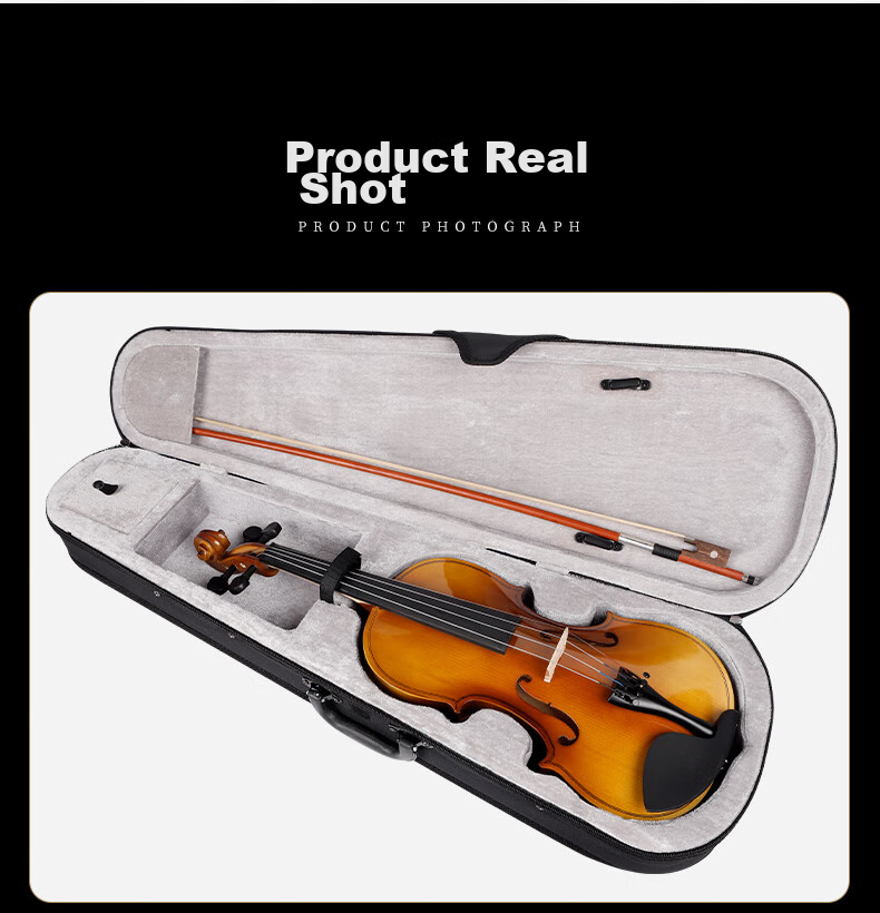 Minsine Handmade Solid Wood Violin 4/4 Size Adult Beginner Student Entry-Level Performance Instrument 13
