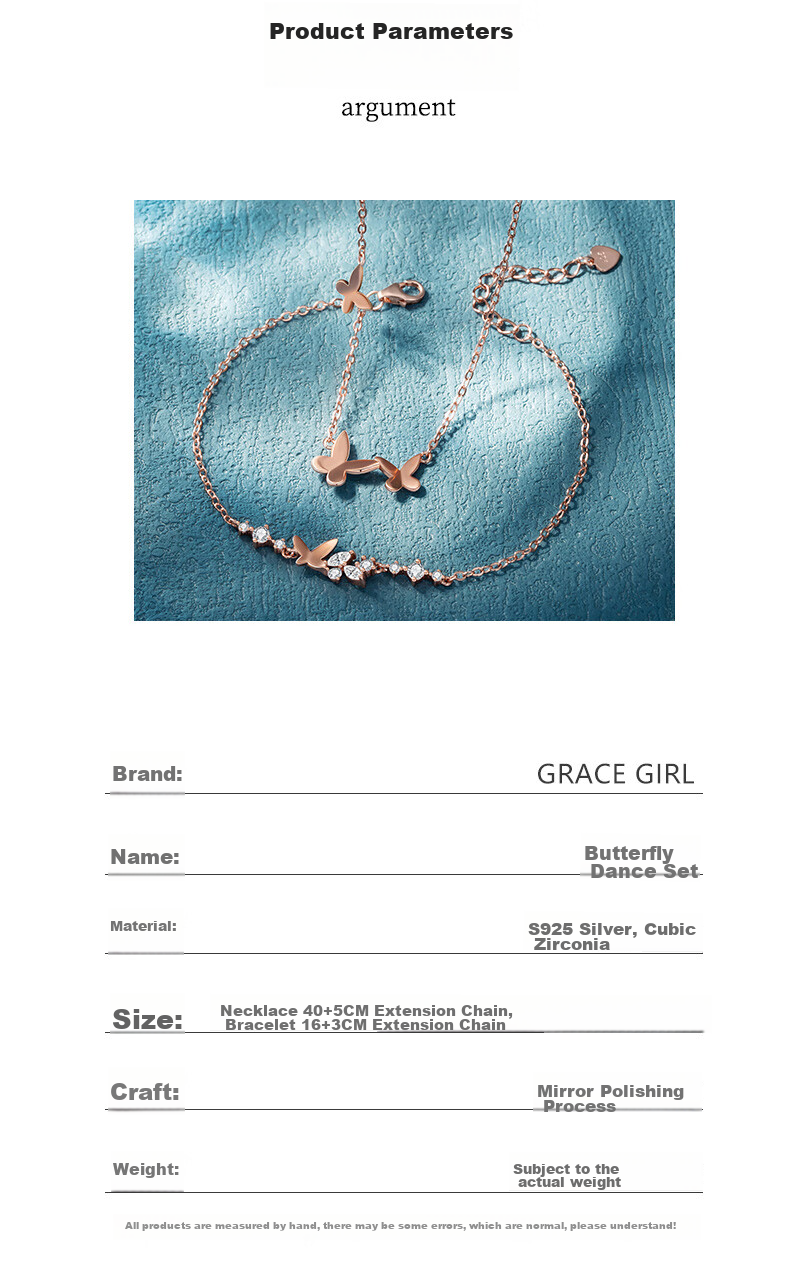 Grace Girl Butterfly Bracelet for Women, Rose Gold Niche Silver Jewelry, Simple And Practical Gemstone Birthday Gift for Girlfriend 5