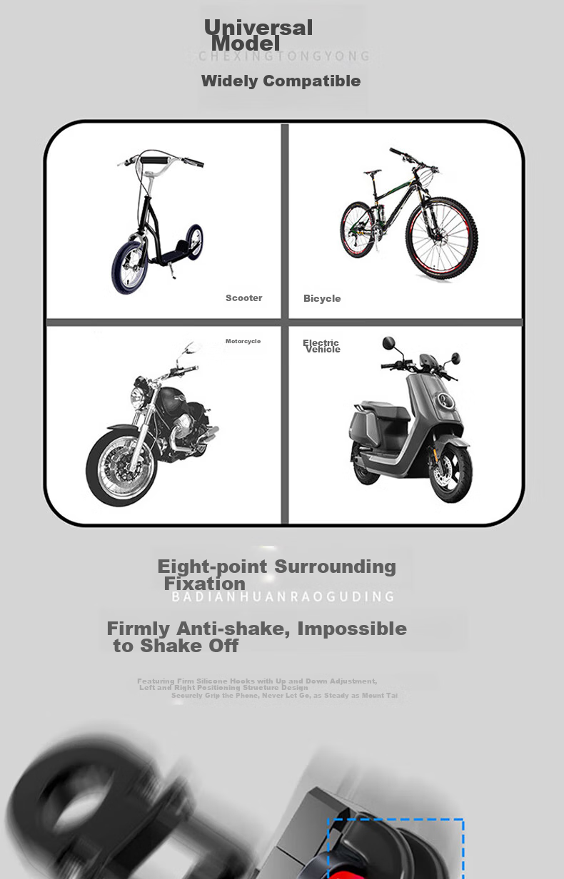 Dipuer Eight-Claw Electric Vehicle Phone Holder, Navigation Car Phone Mount, Motorcycle Mountain Bike Handlebar Fixed Phone Bracket, Handlebar Model 4