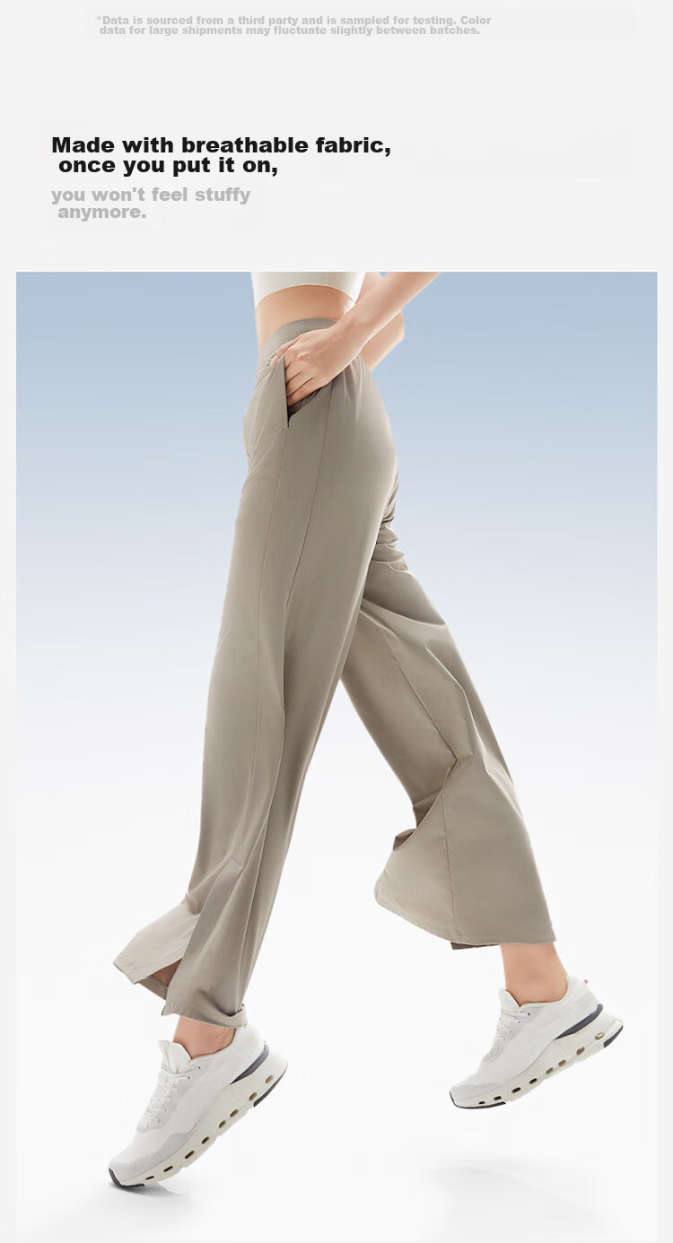 Bananain Cool Women's Casual Pants, Cooling Sun Protection Breathable Slimming Wide-Leg Trousers for Outdoor Sports And Antibacterial, Size 26 New 14