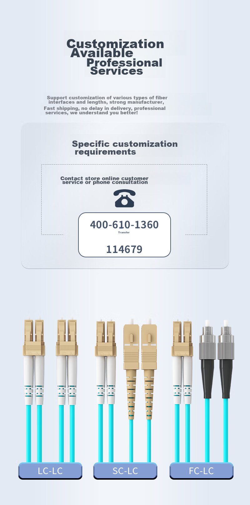 NetLINK Telecom-Grade 10 Gigabit Fiber Optic Patch Cable LC-LC Multi-Mode Dual-Core 15 Meters Bidirectional Optical Cable Pigtail OM3 50/125μm Low Smoke Zero Halogen Indoor Fiber Optic Cable HTF-WM2215 3