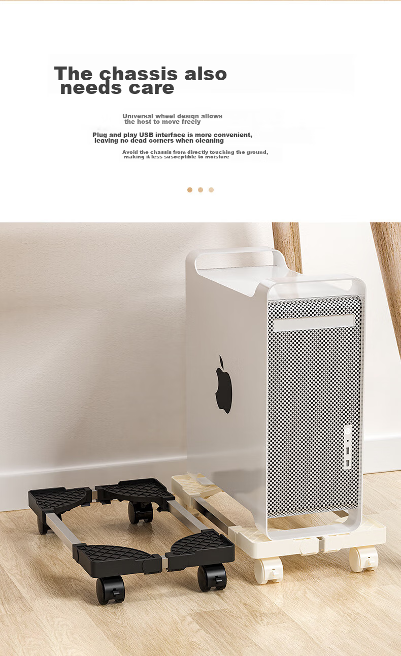 LinkStone Host Stand, Movable Desktop Computer Case Stand Base, Mobile Host Tray, Universal Casters Lock Wheels, Free Movement, Thickened Load-Bearing, Adjustable Length And Width 3