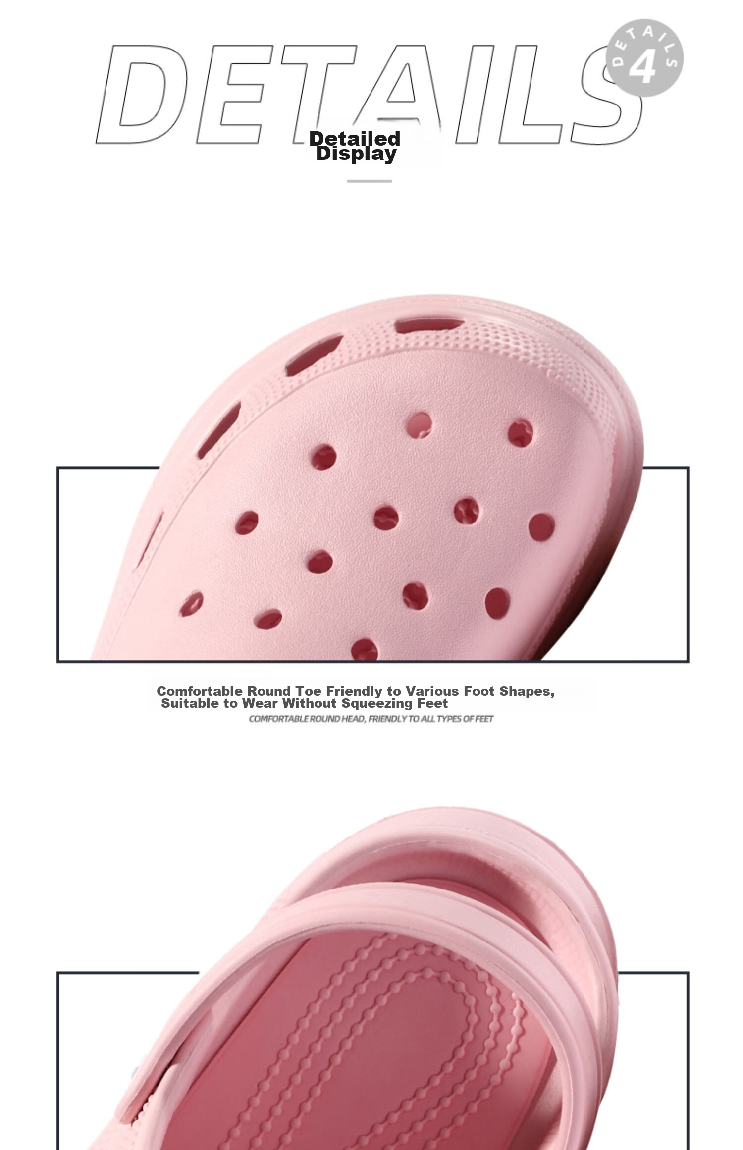 CAMEL Women's Perforated Shoes, New Summer Casual Fashion Outdoor Thick-Soled Non-Slip Closed-Toe Sandals And Slippers for Women, 0632 18