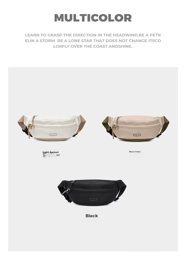 GOLF Chest Bag, Unisex Crossbody Bag, Casual Lightweight Phone And IPad Bag, Versatile Cycling Sports Waist Pack, Running Bag 22
