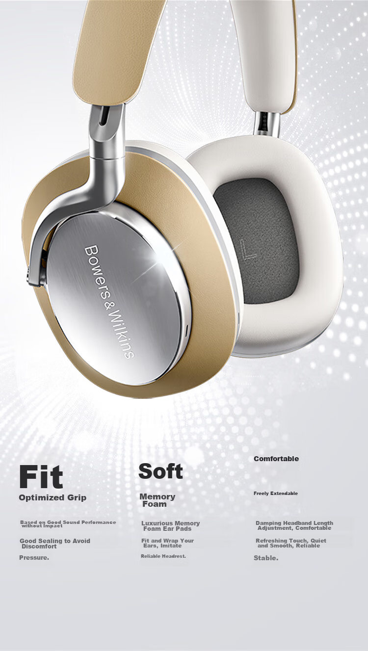 Baohuaweijian Px8 [Price Protection Double 11] Wireless HiFi Over-Ear Bluetooth Headphones, B&W Smart Active Noise Cancellation High-Fidelity Music Headset Gift S2, Sand Brow 7