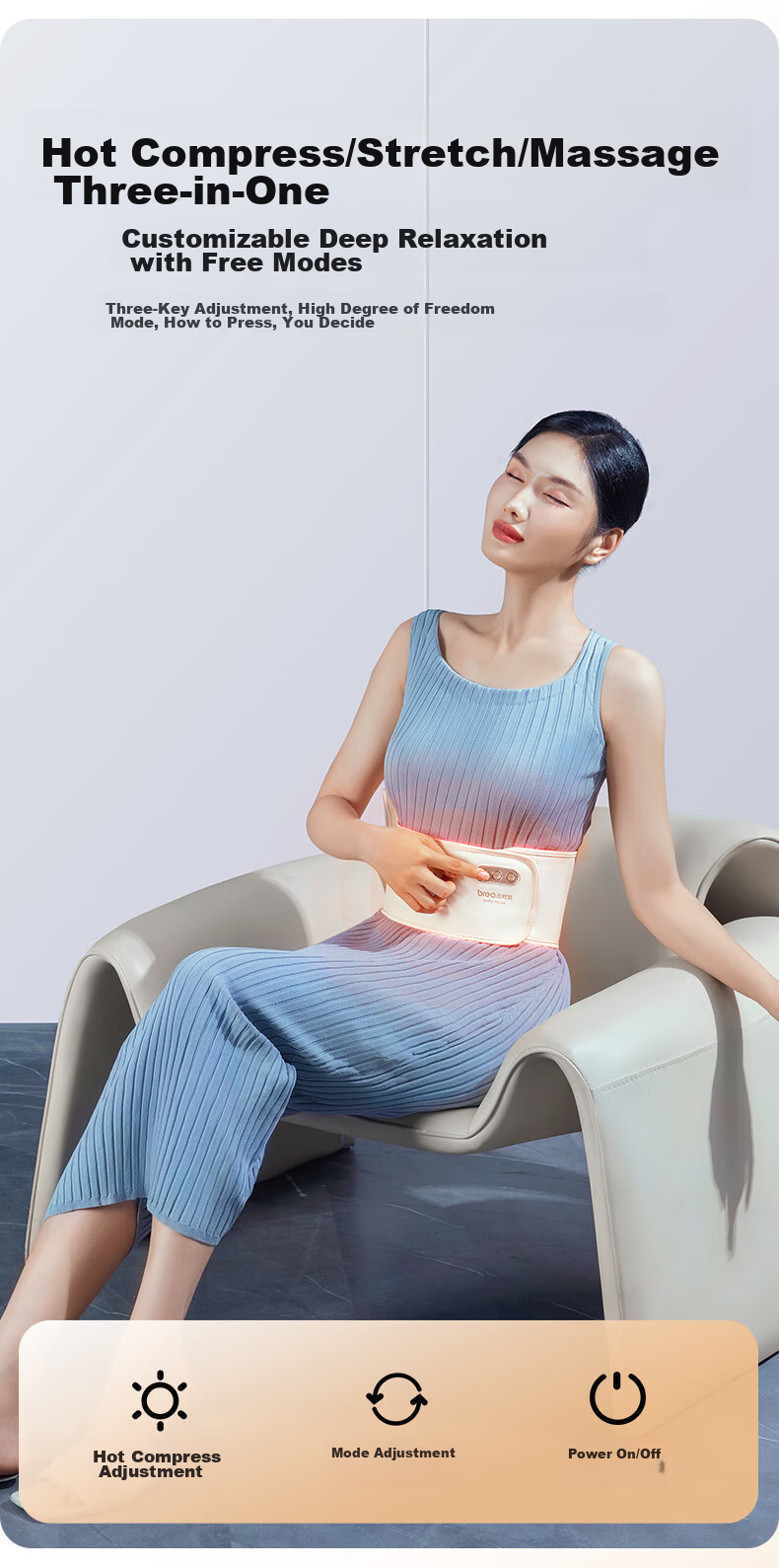 Breo Waist Massager [Y2 Premium Gift Box], Lumbar Support, Womb-Warming Belt, Abdominal Kneading Device, Physical Massage Airbag, Back Support, Hot Compress, Birthday Gift, Mid-Autumn Festival Gift for Parents 10