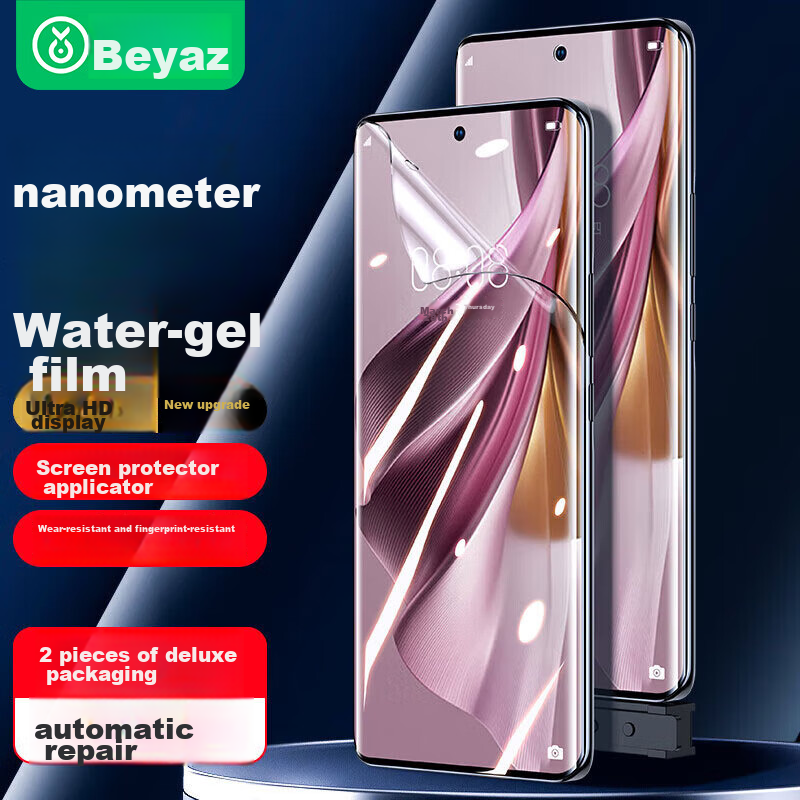 BIAZE [Full Screen Nano 2 Pieces] Hydrogel Soft Film for OPPO Reno11Pro/reno10pro/+ Phones, Non-Tempered High-Definition Anti-Fingerprint Protective Film JM733