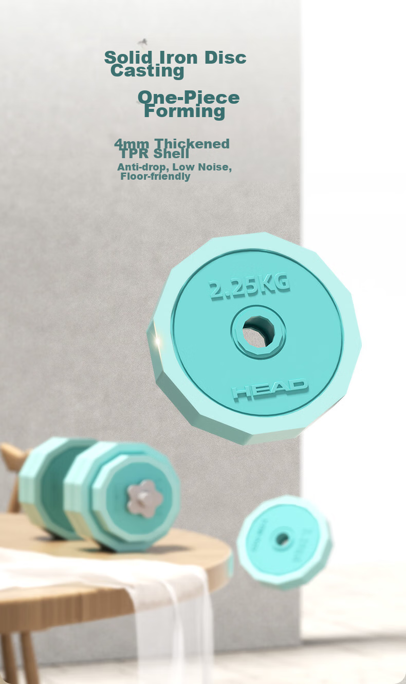 HEAD Dumbbell Barbell Set for Men And Women, Adjustable And Detachable Home Fitness Equipment, 10kg*2 14